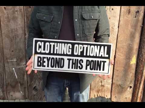 Clothing Optional Beyond This Point Beach Sign | Handmade Vintage | Nude Beach Sign | Funny | Skinny Dipping | Swim | Speedo (Copy)
