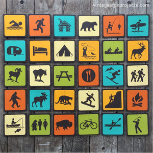 Handmade Vintage Park Icon Signs Collection