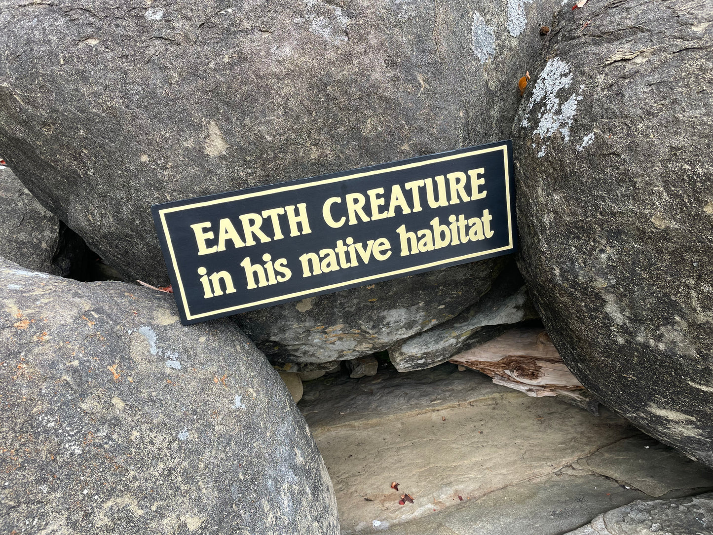 Earth Creature in His Natural Habitat Sign | Handmade | The Twilight Zone | TV Prop Replica | Retro Sci-Fi Theme | Science Fiction Décor