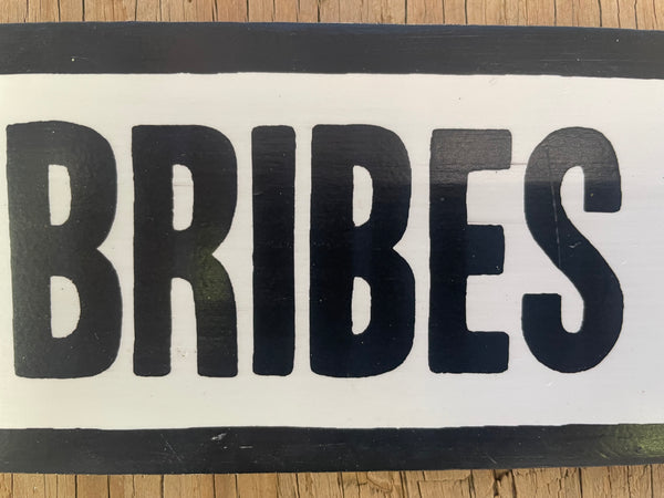 Cash Bribes Only Sign | Handmade Funny Sign | The Simpsons | Pop Culture | Comic Book Store