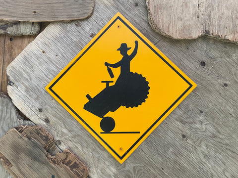 Cowboy "Bucking Bronco" Tractor Sign | Handmade | Funny Crossing Sign | Rodeo | Country and Western | Highway Road Sign