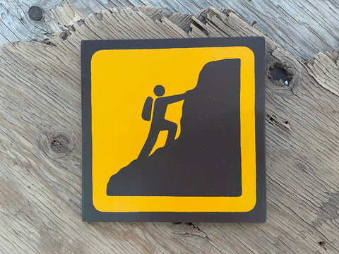 MOUNTAIN CLIMBER Pictogram/Symbol/Icon Sign | Handmade | National Park Style | Retro Camping Aesthetic | Vintage Color Palette | 16 of 25