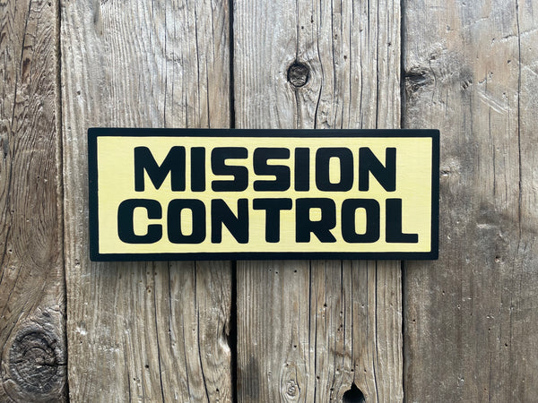 Mission Control Sign | Handmade | Funny Meeting Room and Office Door Sign | Bathroom | Space Theme Decor | Conference Room Door