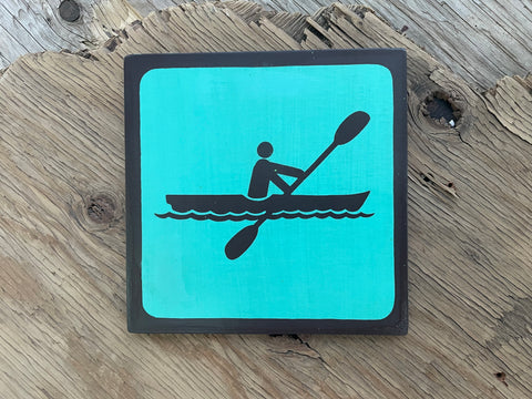 KAYAK Pictogram/Symbol/Icon Sign | Handmade | National Park Style | Retro Camping Aesthetic | Vintage Color Palette | 13 of 25