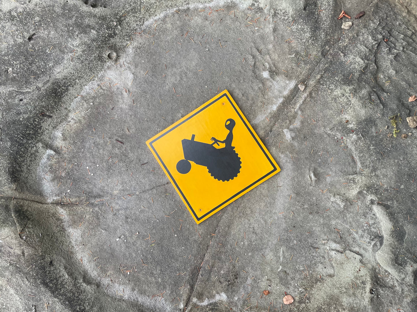 Extraterrestrial Farm Tractor Sign | Handmade | Highway Road Sign | Alien Farm Crossing Sign | Gardener | Homesteader | UFO