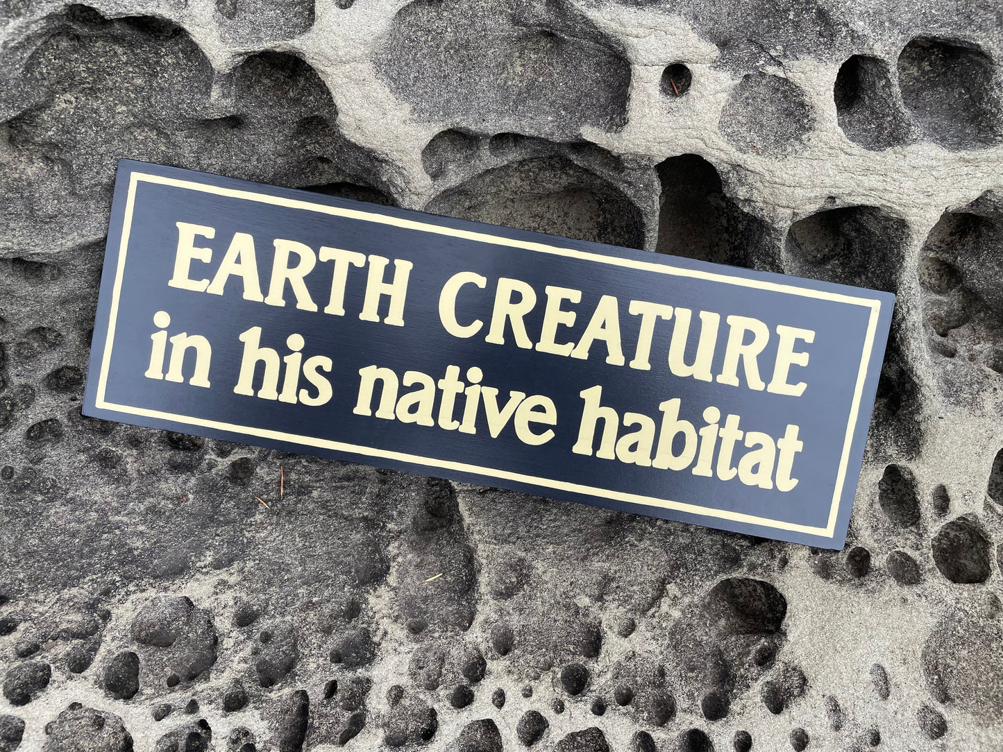 Earth Creature in His Natural Habitat Sign | Handmade | The Twilight Zone | TV Prop Replica | Retro Sci-Fi Theme | Science Fiction Décor