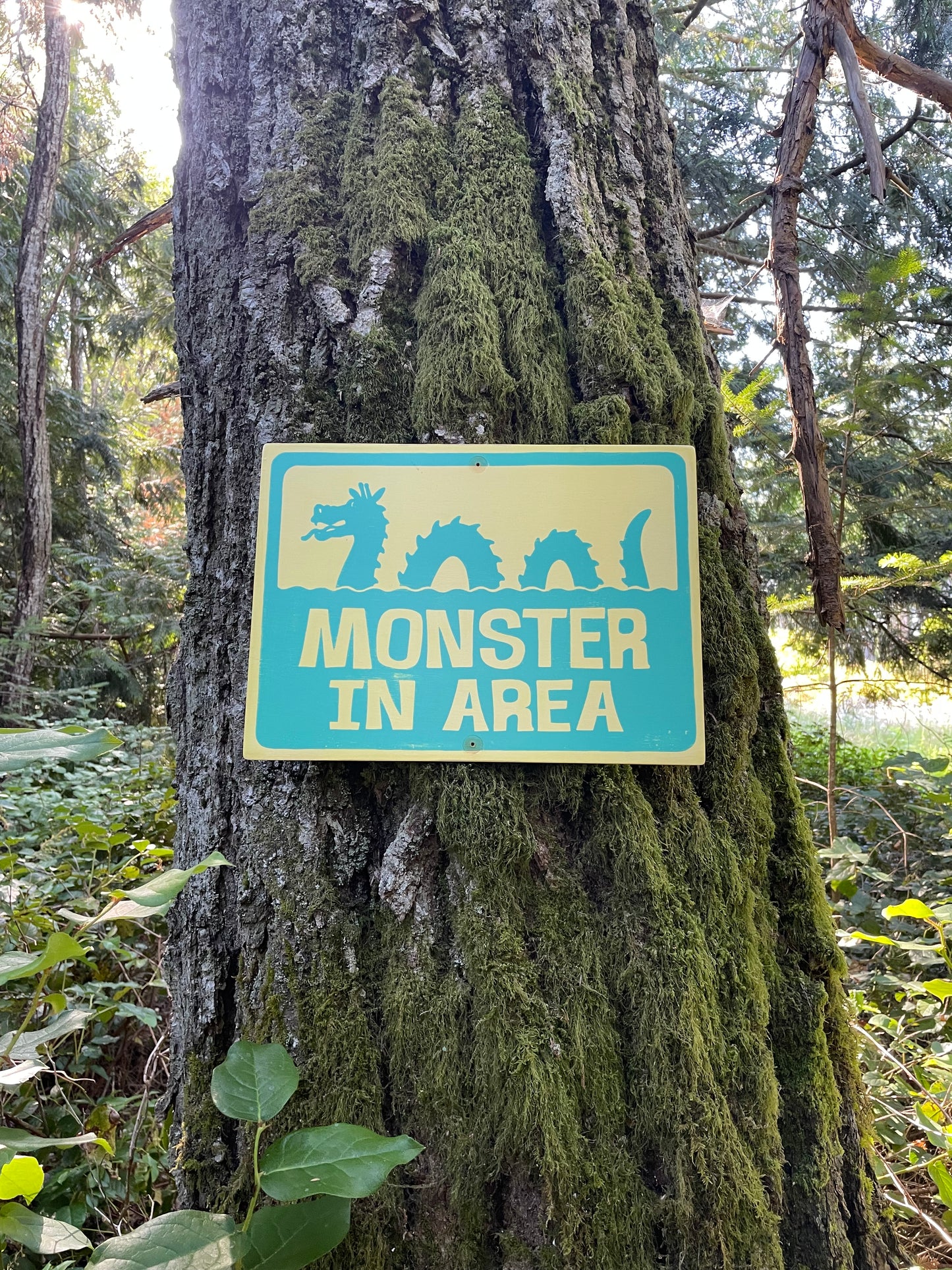 Monster In Area Sign | Handmade | Ogopogo | Loch Ness monster | Mythical Creature | Pool and Hot tub décor | Ocean | Beach | Lake