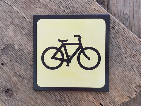 BICYCLE Pictogram/Symbol/Icon Sign | Handmade | National Park Style | Retro Camping Aesthetic | Vintage Color Palette | 3 of 25