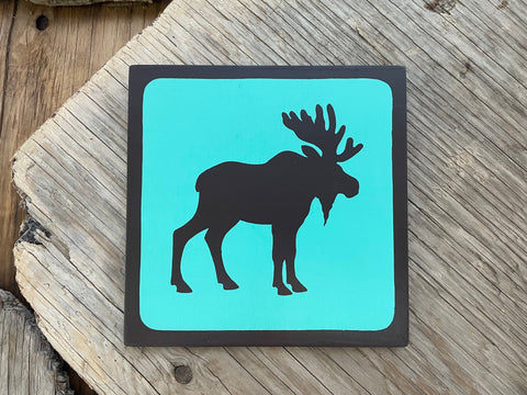 MOOSE Pictogram/Symbol/Icon Sign | Handmade | National Park Style | Retro Camping Aesthetic | Vintage Color Palette | 15 of 25