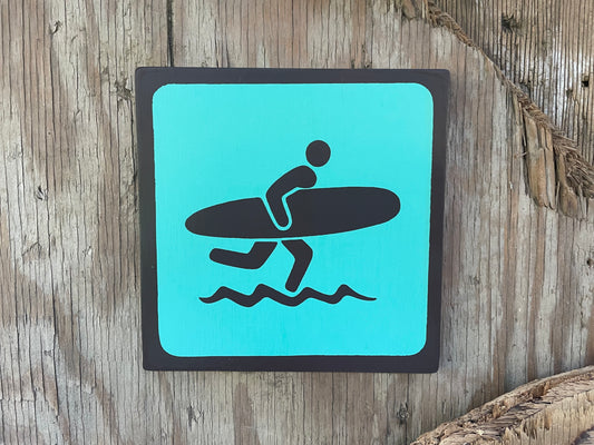 SURFING Pictogram/Symbol/Icon Sign | Handmade | National Park Style | Retro Camping Aesthetic | Vintage Color Palette | 22 of 25