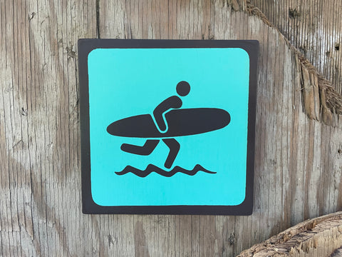 SURFING Pictogram/Symbol/Icon Sign | Handmade | National Park Style | Retro Camping Aesthetic | Vintage Color Palette | 22 of 25