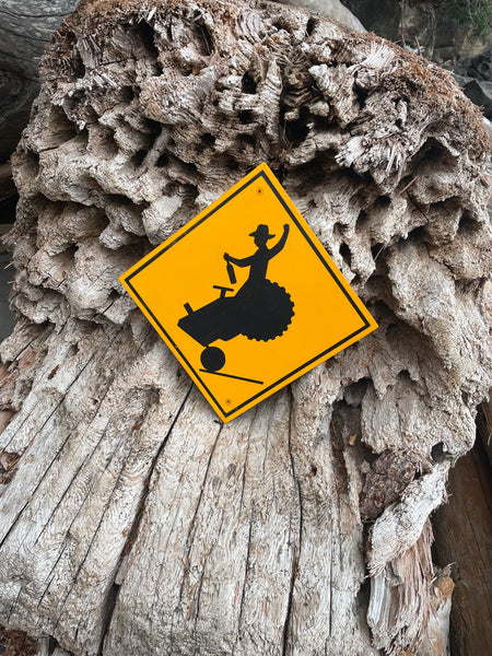 Cowboy "Bucking Bronco" Tractor Sign | Handmade | Funny Crossing Sign | Rodeo | Country and Western | Highway Road Sign