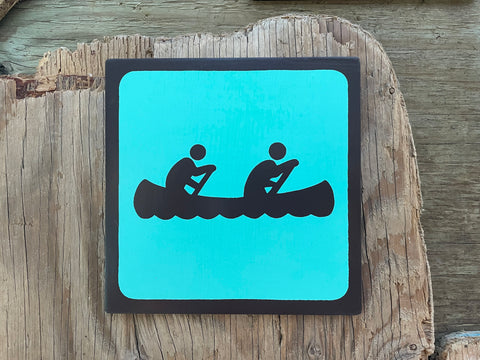CANOE Pictogram/Symbol/Icon Sign | Handmade | National Park Style | Retro Camping Aesthetic | Vintage Color Palette | 6 of 25