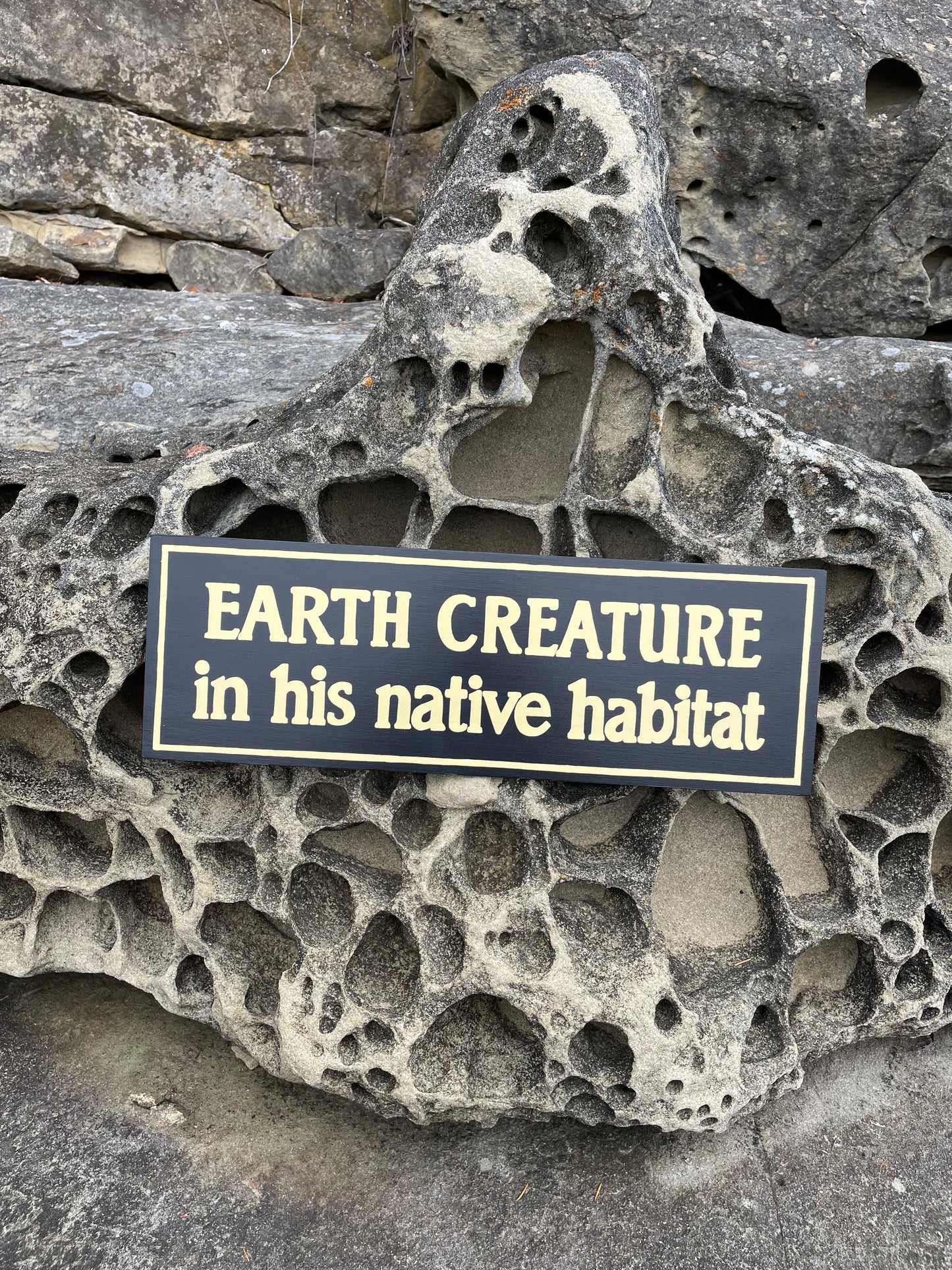 Earth Creature in His Natural Habitat Sign | Handmade | The Twilight Zone | TV Prop Replica | Retro Sci-Fi Theme | Science Fiction Décor