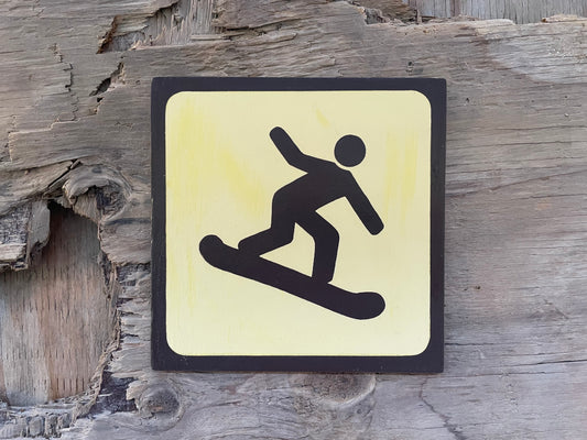 SNOWBOARD Pictogram/Symbol/Icon Sign | Handmade | National Park Style | Retro Camping Aesthetic | Vintage Color Palette | 21 of 25