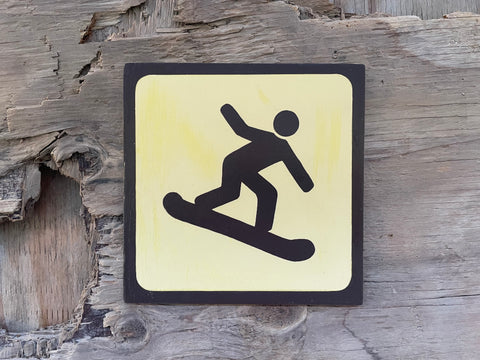 SNOWBOARD Pictogram/Symbol/Icon Sign | Handmade | National Park Style | Retro Camping Aesthetic | Vintage Color Palette | 21 of 25