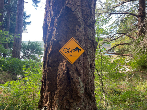 Obscure Cyclist Warning Sign | Handmade | Funny Urban Bike Sign | Streetcar | Train | Tram | Railroad Tracks | Dark Humor | Bicycle