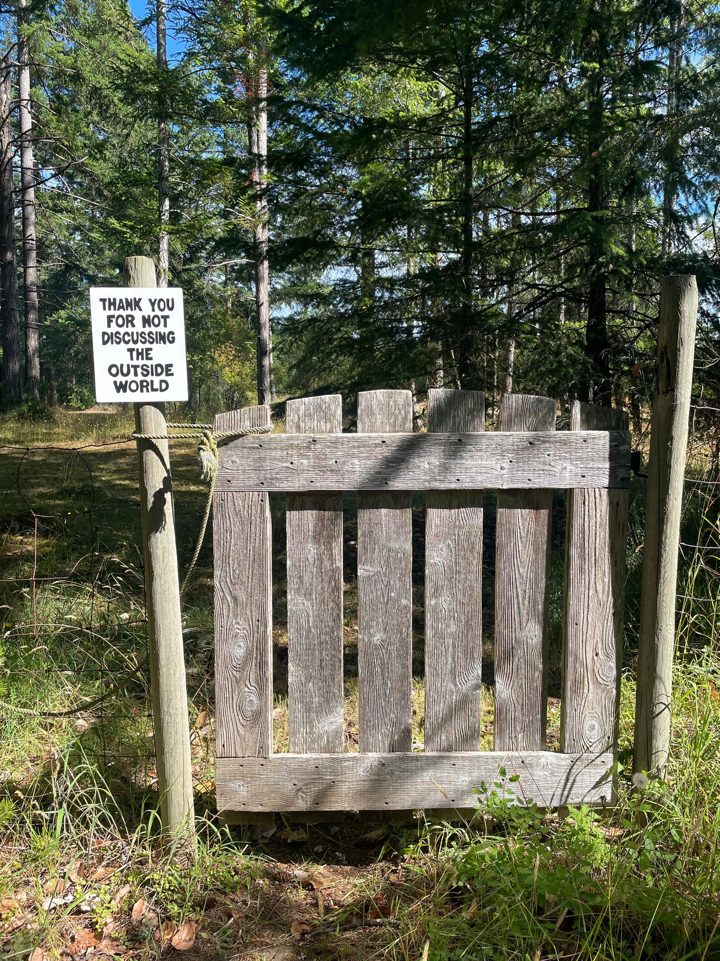 Thank You For Not Discussing The Outside World Sign | Handmade | Funny Entrance Sign | The Simpsons | Pop Culture | Comic Book Store