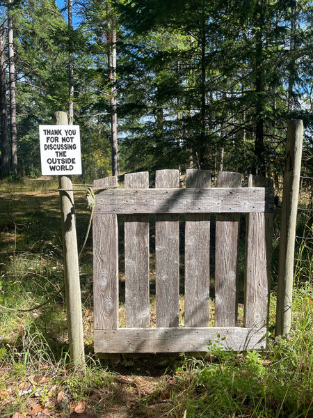 Thank You For Not Discussing The Outside World Sign | Handmade | Funny Entrance Sign | The Simpsons | Pop Culture | Comic Book Store