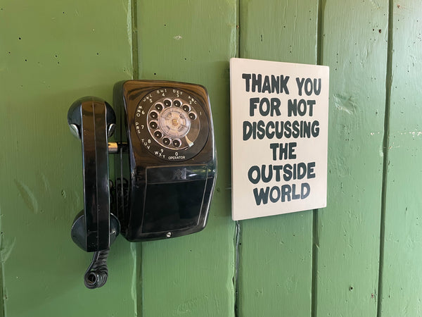 Thank You For Not Discussing The Outside World Sign | Handmade | Funny Entrance Sign | The Simpsons | Pop Culture | Comic Book Store