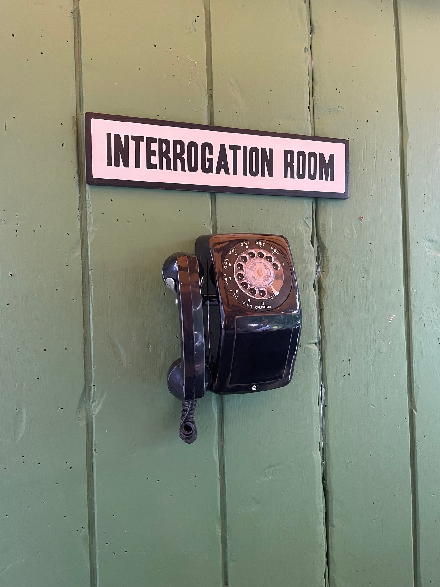 Interrogation Room Sign | Handmade | Office Door | Funny Bathroom Sign | True Crime | Mystery Theme Decor | Police Station Prop