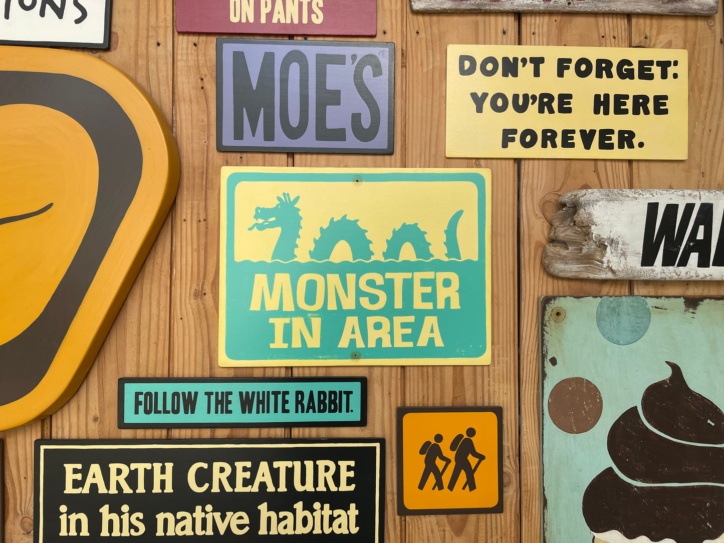 Monster In Area Sign | Handmade | Ogopogo | Loch Ness monster | Mythical Creature | Pool and Hot tub décor | Ocean | Beach | Lake