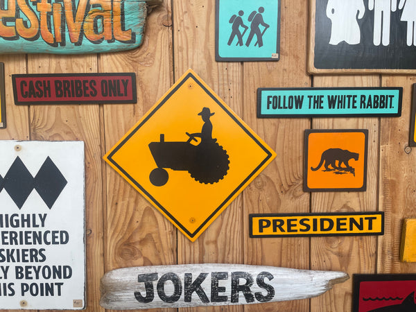 Tractor Crossing Sign | Handmade | Agricultural Highway Road Sign | Farm Equipment Crossing Sign | Farm Machinery