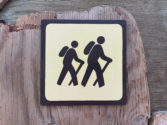 HIKING Pictogram/Symbol/Icon Sign | Handmade | National Park Style | Retro Camping Aesthetic | Vintage Color Palette | 12 of 25