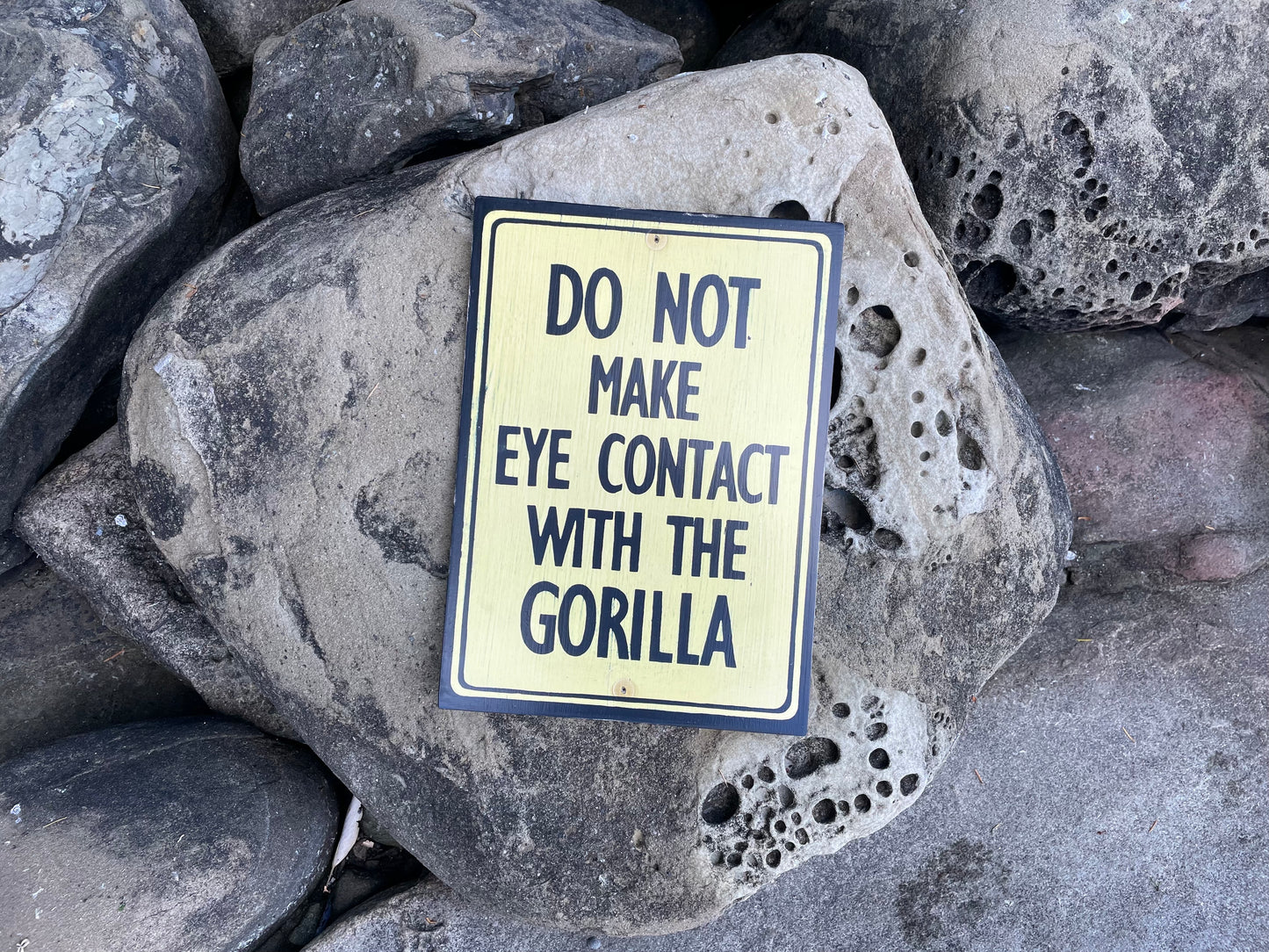 Do Not Make Eye Contact with the Gorilla Sign | Handmade | Funny Reception Area Sign | Office Humor | Boss | Receptionist