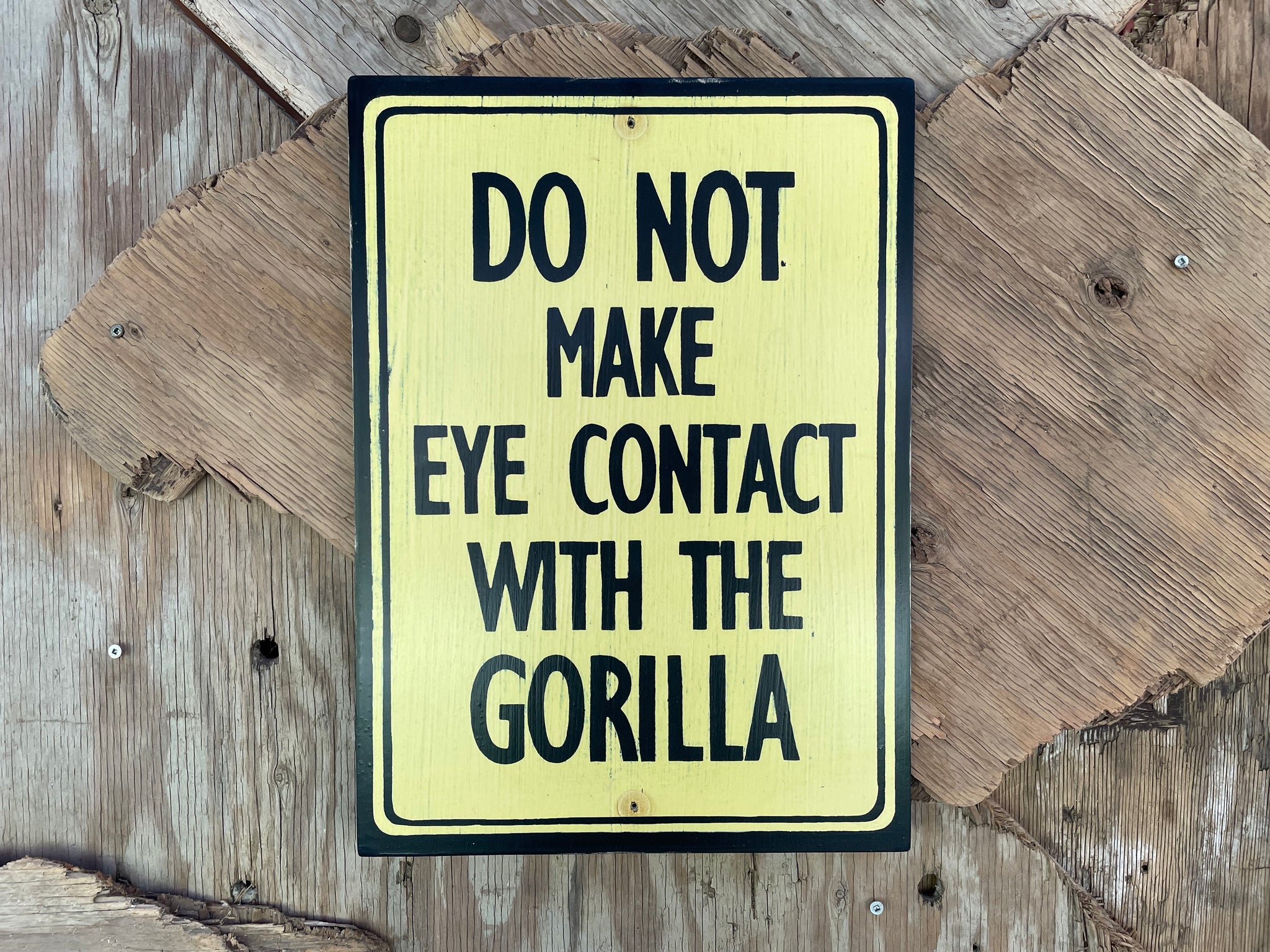 Do Not Make Eye Contact with the Gorilla Sign | Handmade | Funny Reception Area Sign | Office Humor | Boss | Receptionist