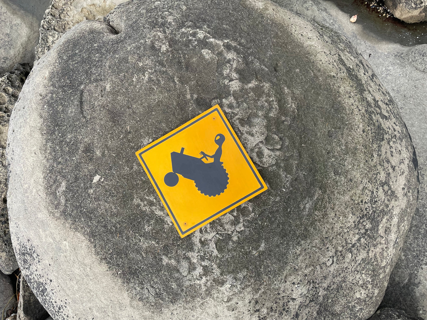 Extraterrestrial Farm Tractor Sign | Handmade | Highway Road Sign | Alien Farm Crossing Sign | Gardener | Homesteader | UFO