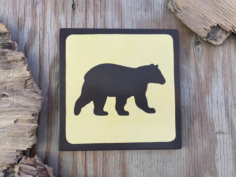 BLACK BEAR Pictogram/Symbol/Icon Sign| Handmade | National Park Style | Retro Camping Aesthetic | Vintage Color Palette | 4 of 25