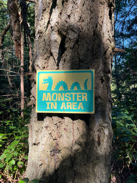 Monster In Area Sign | Handmade | Ogopogo | Loch Ness monster | Mythical Creature | Pool and Hot tub décor | Ocean | Beach | Lake