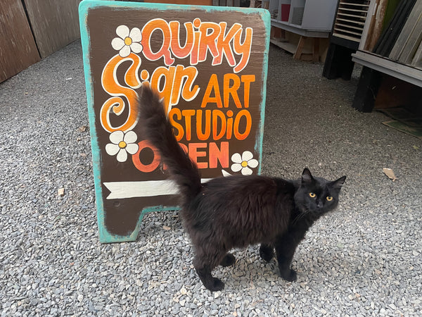 Farmer in a Tractor Beam Sign | Handmade | Funny Alien Abduction Farm Sign | Homesteader | Science Fiction |  Sci-Fi