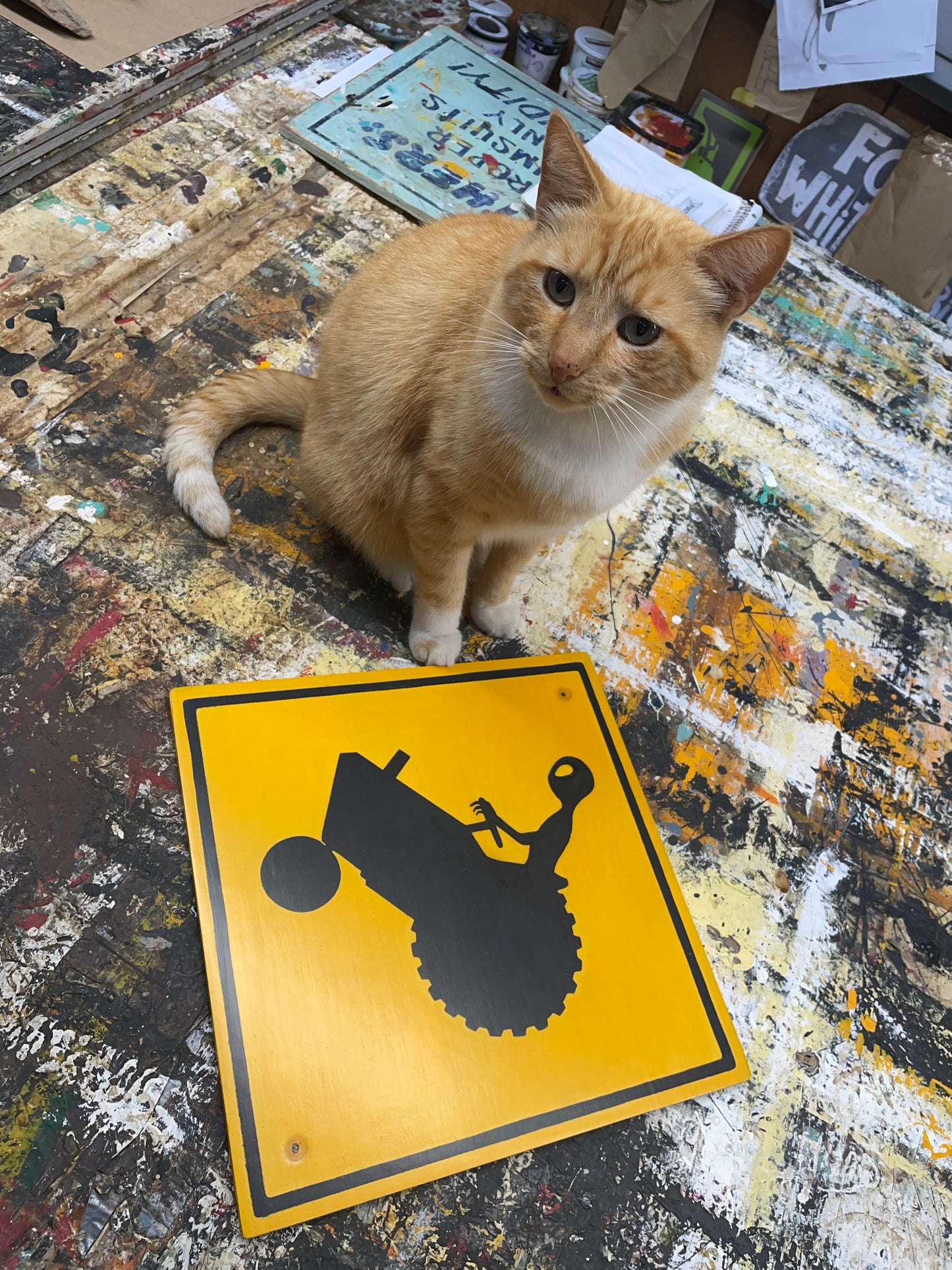 Extraterrestrial Farm Tractor Sign | Handmade | Highway Road Sign | Alien Farm Crossing Sign | Gardener | Homesteader | UFO