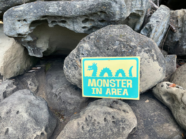 Monster In Area Sign | Handmade | Ogopogo | Loch Ness monster | Mythical Creature | Pool and Hot tub décor | Ocean | Beach | Lake