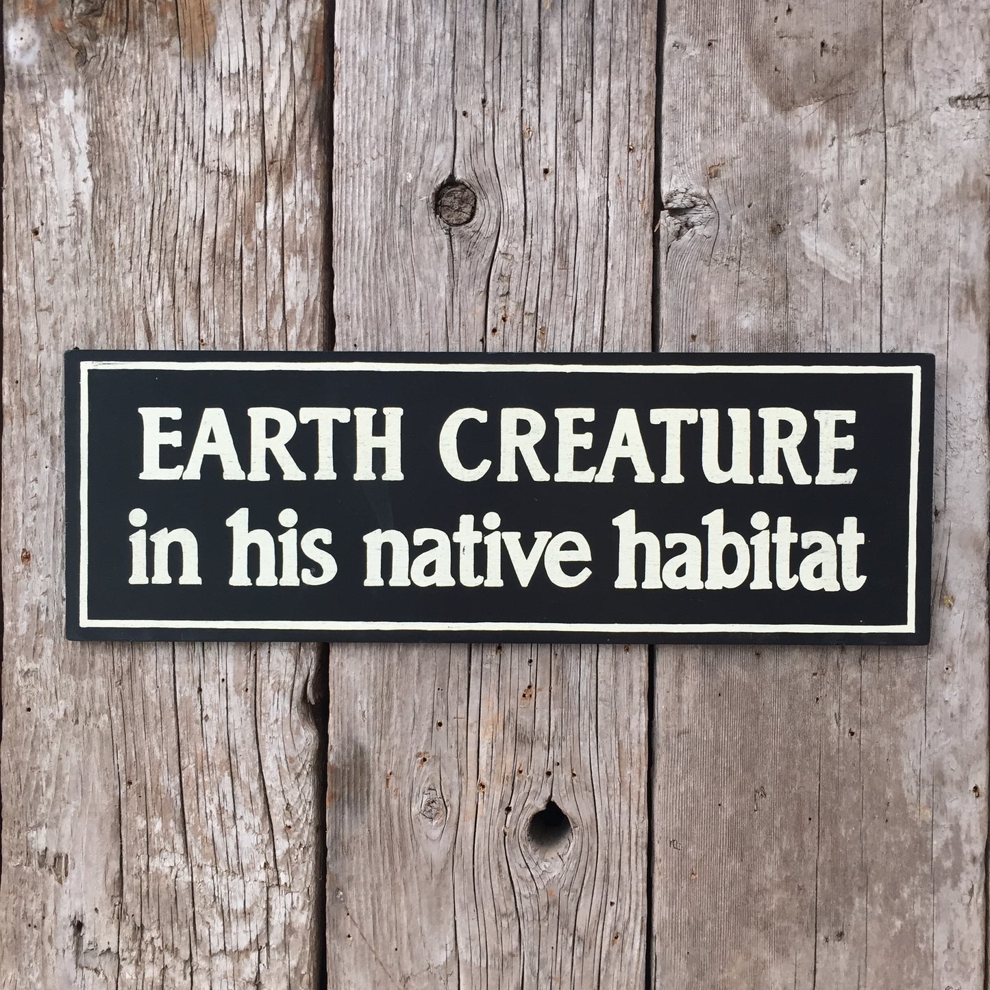 Handmade The Twilight Zone Earth Creature In His Native Habitat Sign