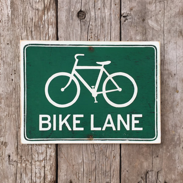 Handmade Vintage Bike Lane Road Sign