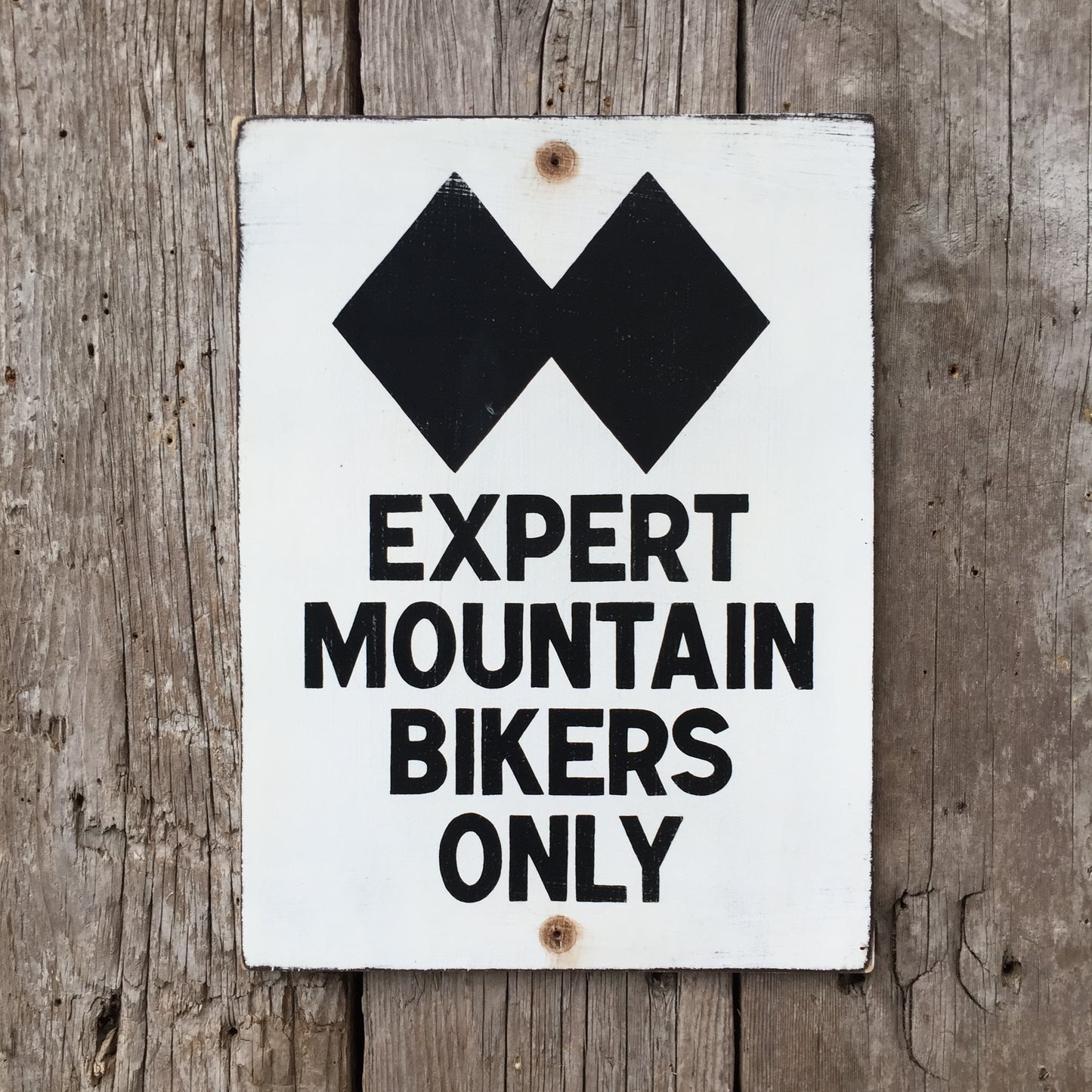 Expert Mountain Bikers Only Trail Sign