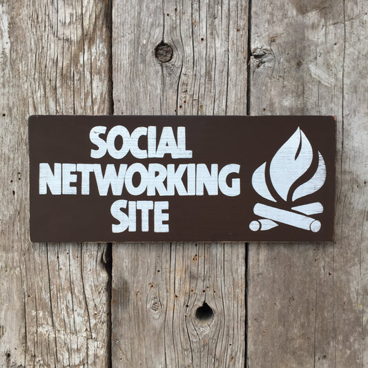 Handmade Vintage Social Networking Site Campfire Sign