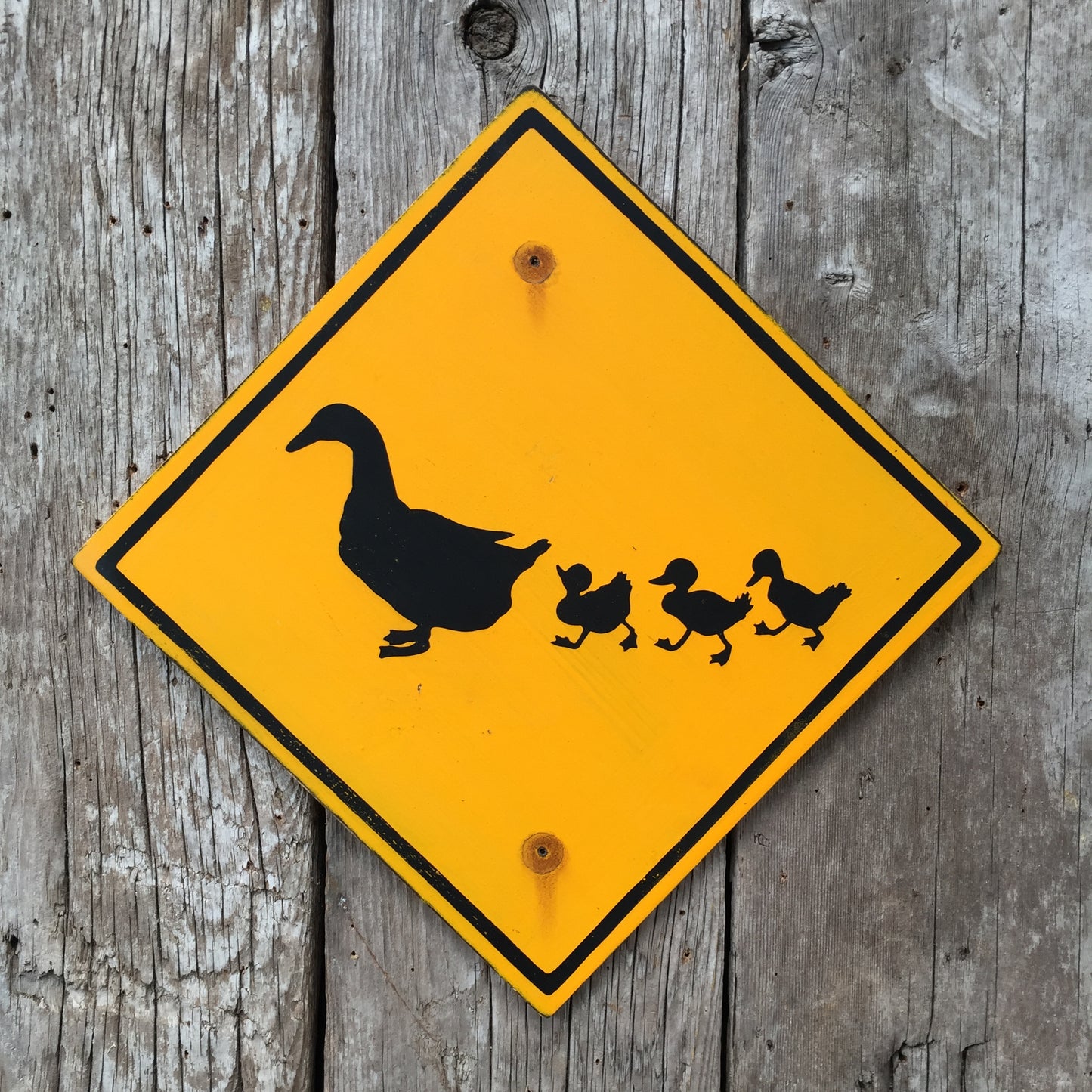 Handmade Vintage Duck Crossing Road Sign