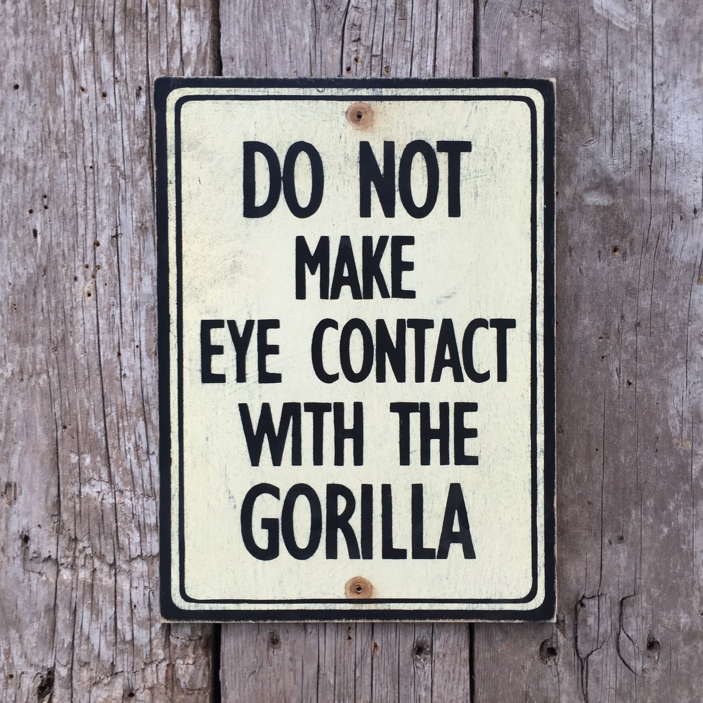 Handmade Vintage Gorilla Zoo Sign