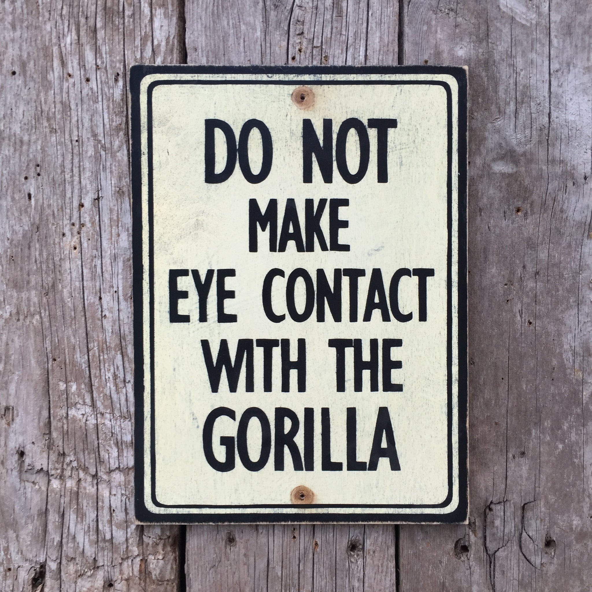 Handmade Vintage Gorilla Zoo Sign