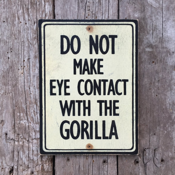 Handmade Vintage Gorilla Zoo Sign