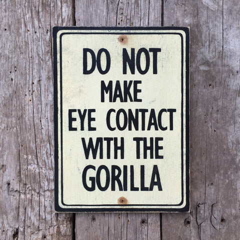 Handmade Vintage Gorilla Zoo Sign
