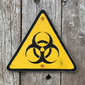 Handmade Vintage Industrial Laboratory Biohazard Warning Sign