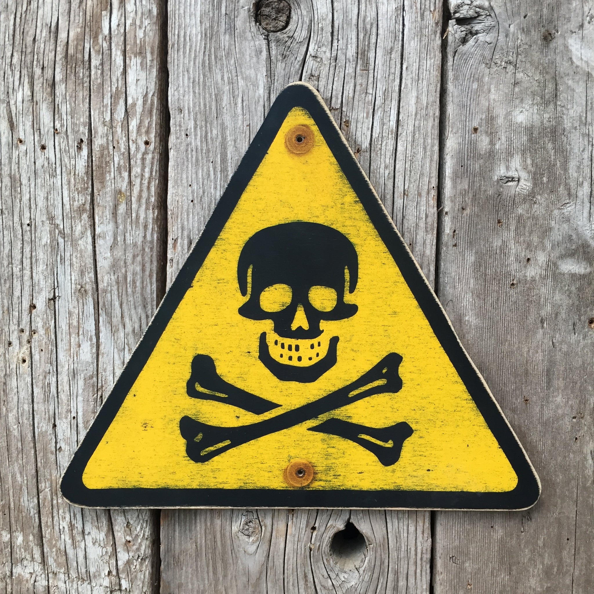 Handmade Vintage Industrial Laboratory Poison Warning Sign