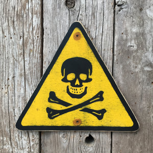 Handmade Vintage Industrial Laboratory Poison Warning Sign