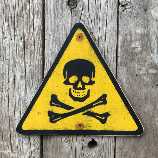 Handmade Vintage Industrial Laboratory Poison Warning Sign