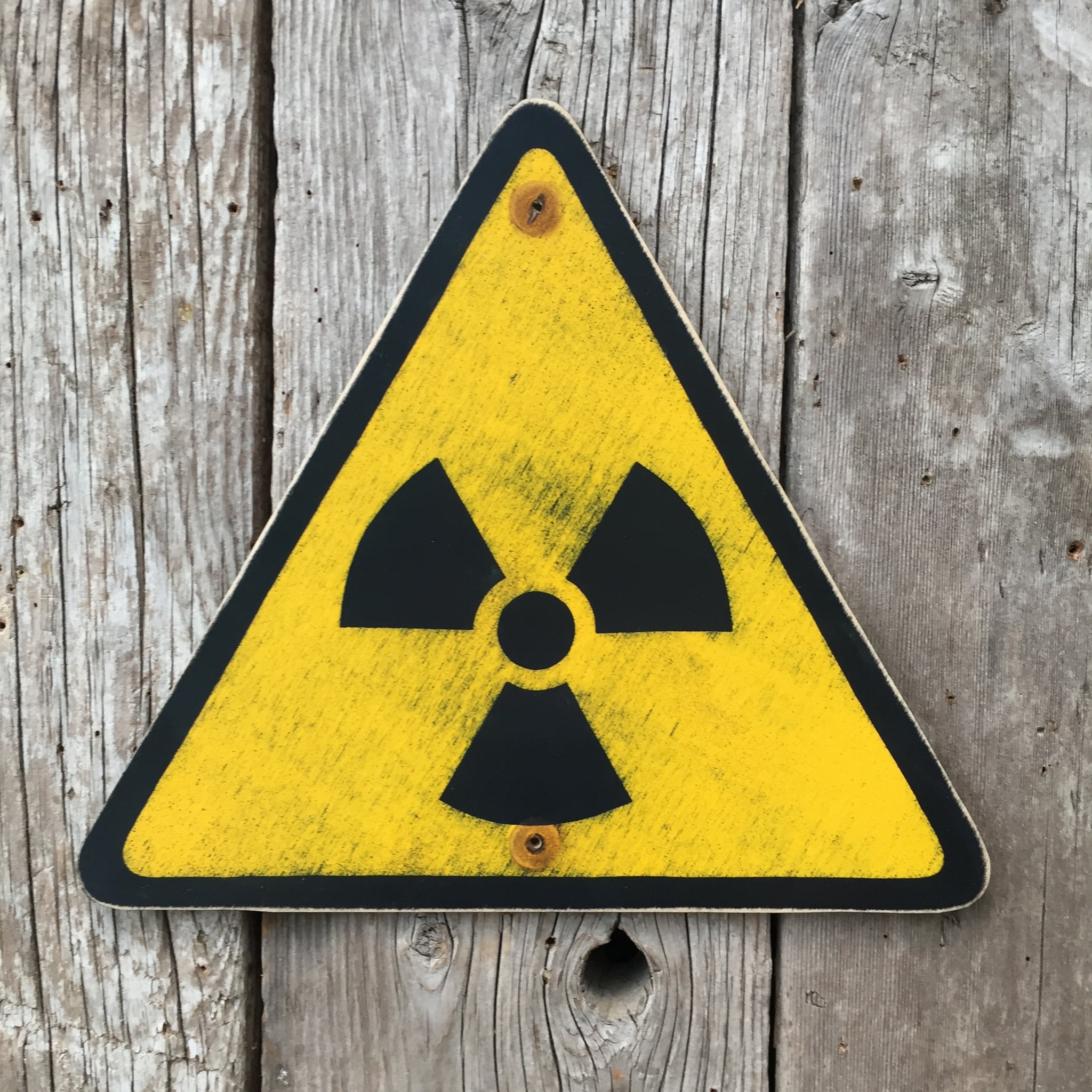Handmade Vintage Industrial Laboratory Radiation Warning Sign